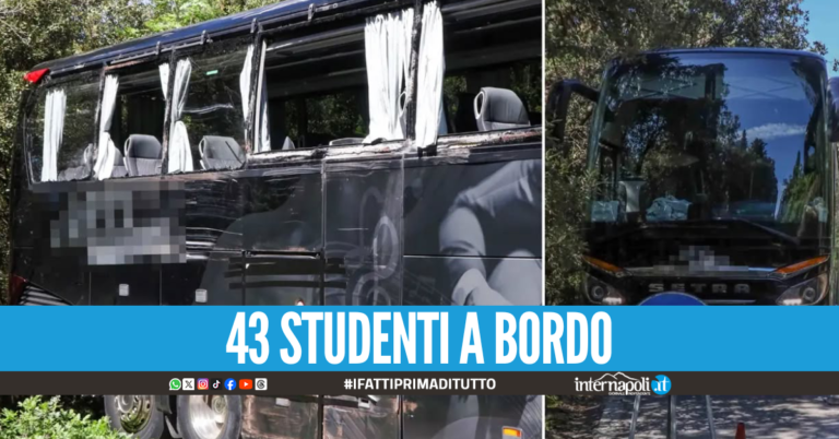 Incidente in gita scolastica, coinvolto bus di Torre del Greco: feriti studente e insegnante