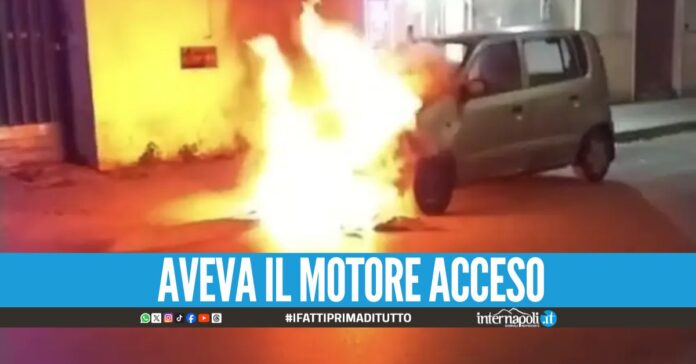 Paura a Grumo Nevano, si addormenta in auto e prende fuoco