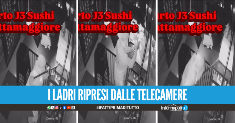 Furto nella notte da J3 Sushi a Frattamaggiore, banditi in fuga con gli spicci