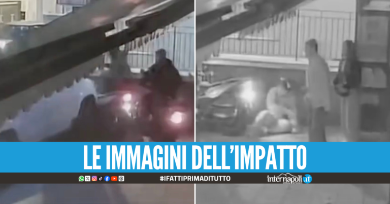 Paura in provincia di Napoli, auto fuori controllo travolge giovane in scooter