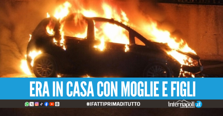 Choc nella notte, incendiata l'auto del comandante della Polizia Municipale di Casandrino