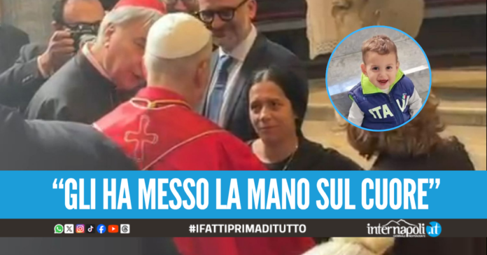 Mamma Patrizia incontra Papa Leone in Duomo: 