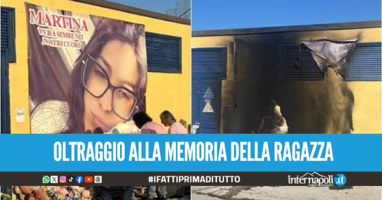 Altro sfregio alla memoria di Martina Carbonaro, distrutto lo striscione in suo onore