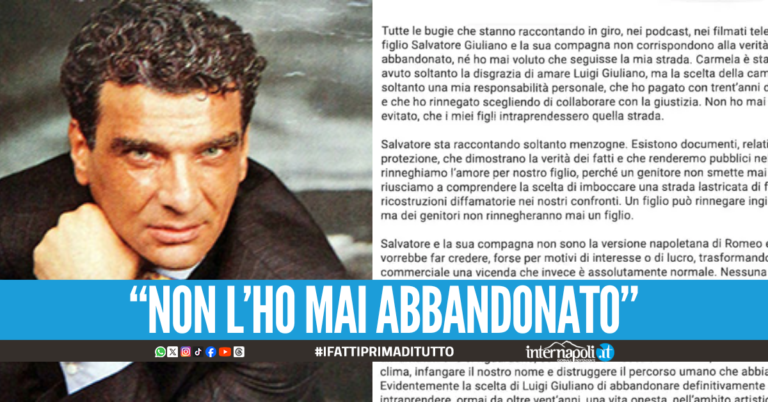 La lettera del boss pentito Luigi Giuliano: "Da mio figlio Salvatore solo menzogne"