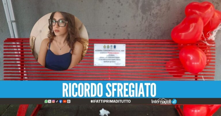 Schiaffo alla memoria Martina Carbonaro, danneggiata la targa sulla panchina