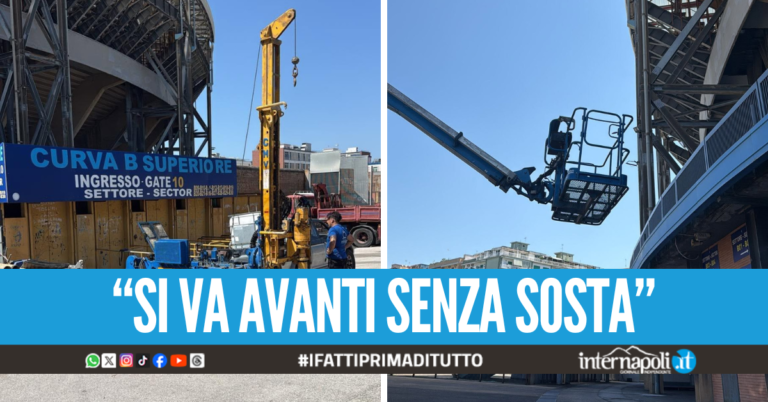 Via al restyling dello stadio Maradona, lavori in corso per ripristinare il terzo anello