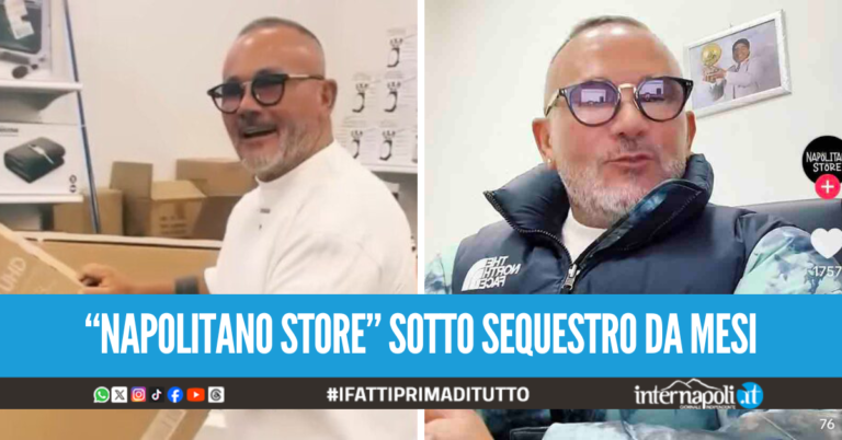 Sgomberato il negozio di Angelo Napolitano a Napoli, i prodotti sequestrati andranno all'asta