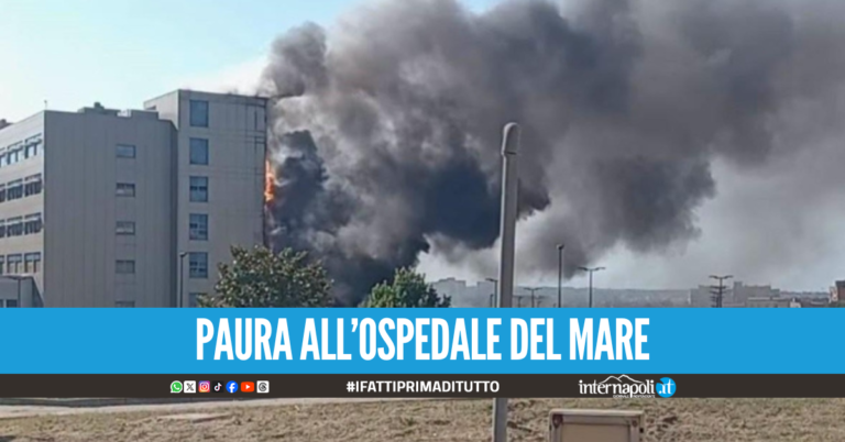 Incendio all’Ospedale del Mare, pazienti evacuati