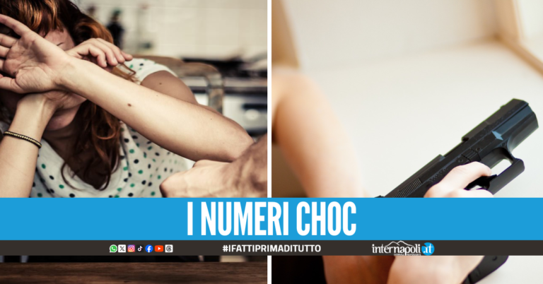 Napoli e provincia: sei interventi al giorno per violenza di genere, 2 armi sequestrate ogni 24 ore