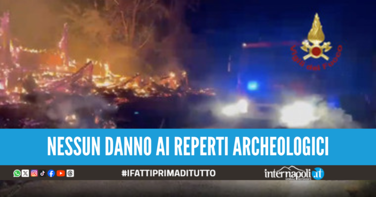 Incendio nel Parco Archeologico di Longola, in fiamme un casolare abbandonato