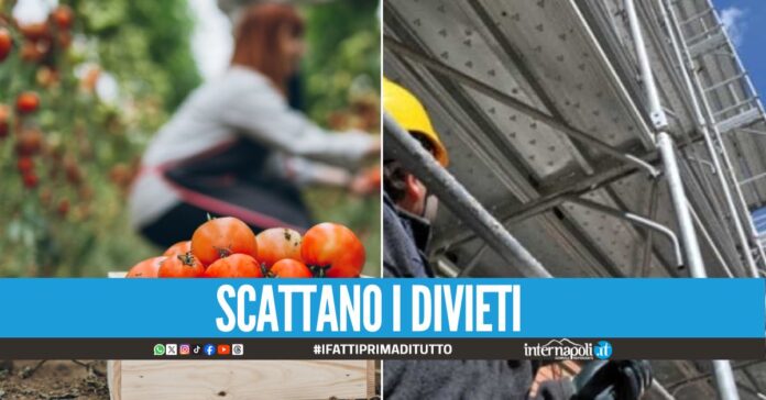 Caldo estremo in Campania, arriva l'ordinanza per lo stop ai lavori pesanti