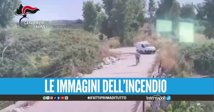 Incendia pneumatici e rifiuti ad Acerra, arrestato dopo la fuga in bici