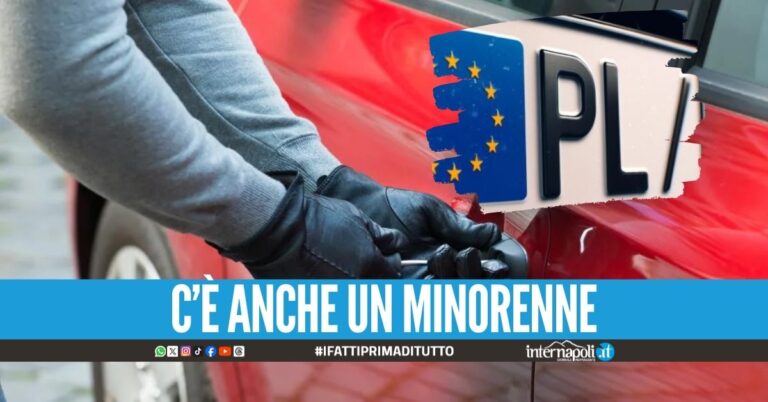 Giravano con la targa polacca a Marano, denunciati 3 giovani ladri d'auto