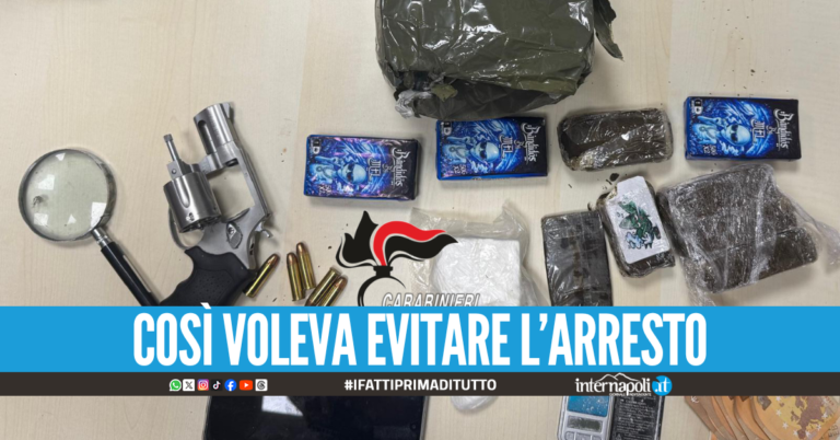 Marsupio con pistola e droga nelle mani della figlia piccola, arrestato 51enne di Giugliano