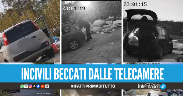 Giugliano discarica a cielo aperto, scaricano dalle auto in strada rifiuti di ogni tipo
