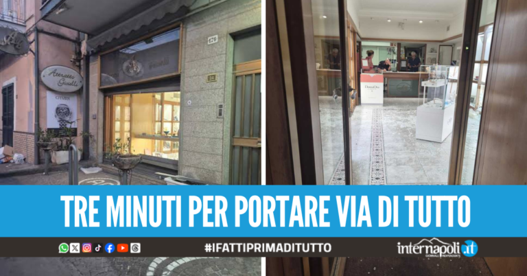 Assalto in gioielleria nel Napoletano, ladri portano via oltre 100mila euro di gioielli