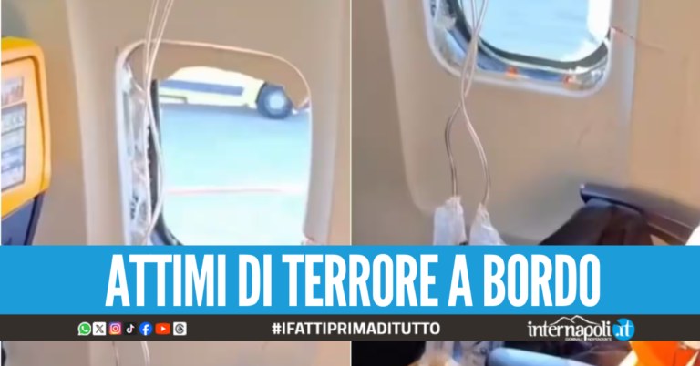Si rompe finestrino sul volo Ryanair in Grecia, passeggero rischia di essere risucchiato