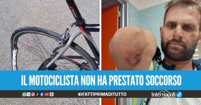 Tragedia sfiorata ad Afragola, ciclista travolto dalla moto in impennata