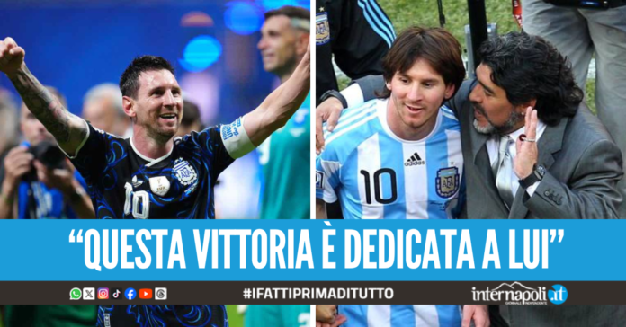 La commovente dedica di Messi a Maradona: 