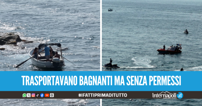 Taxi del mare abusivi allo Scoglione di Marechiaro, scatta il blitz della Guardia Costiera