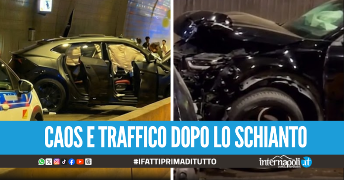 Incidente nella notte a Napoli, schianto tra due auto in Galleria Vittoria