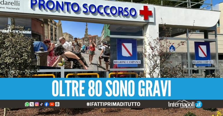 Le ondate di calore mietono vittime a Napoli, 204 ricoveri al Cardarelli in una settimana