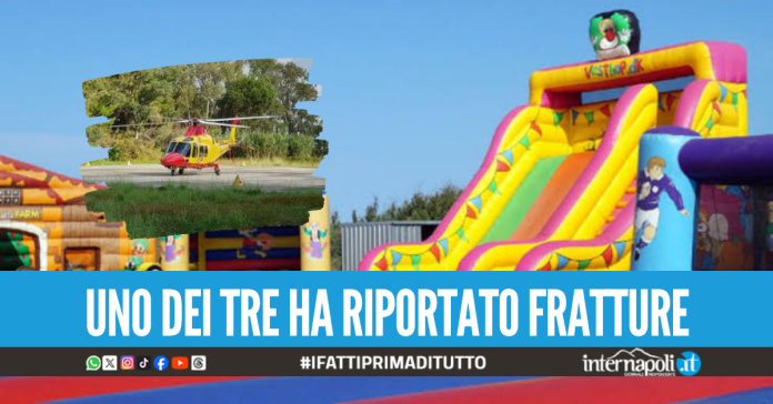 Gonfiabile si ribalta per il forte vento a Roccaraso, feriti tre bambini napoletani
