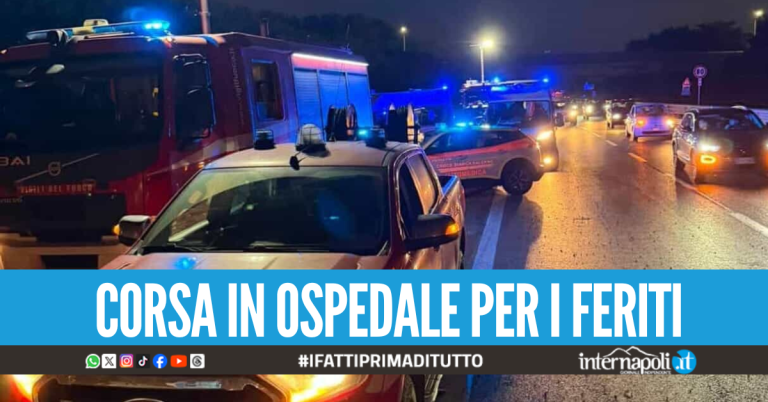 Scoppia la ruota e si schiantano contro il guardrail, 5 feriti sull'Asse Mediano
