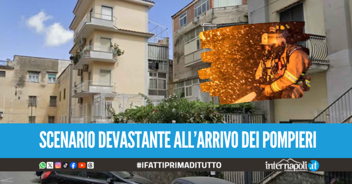 Va a fuoco l'appartamento all'Arenella, anziano muore carbonizzato tra le fiamme