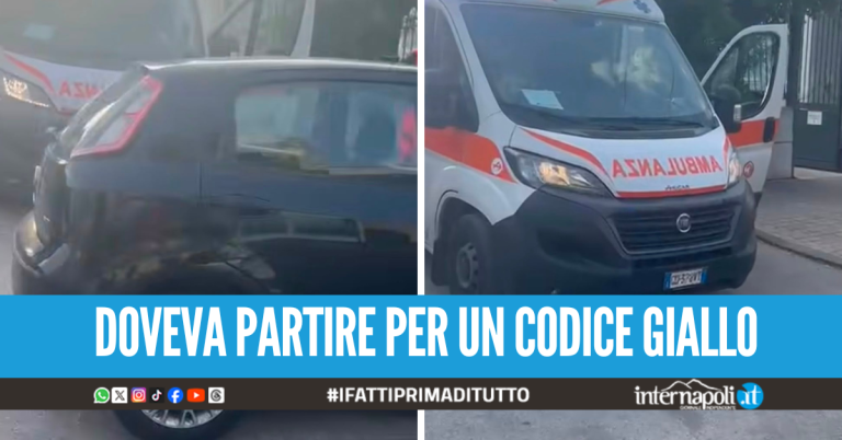 Auto blocca la postazione del 118 a Frattamaggiore, ambulanza costretta a salire sul marciapiede