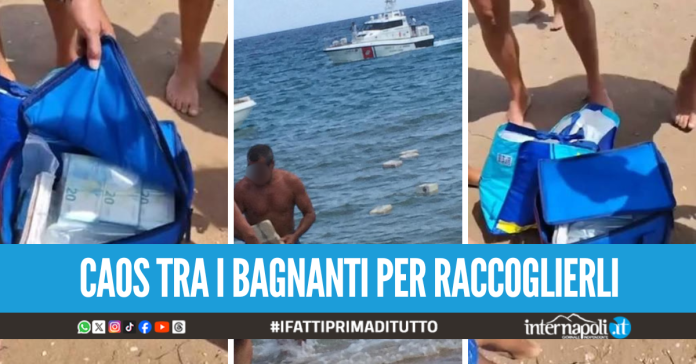 Pacchi di soldi gettati in mare da un motoscafo, 700mila euro recuperati dalla Finanza