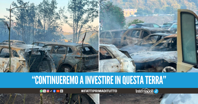 Incendio Agnano, distrutta la concessionaria Autouno: 