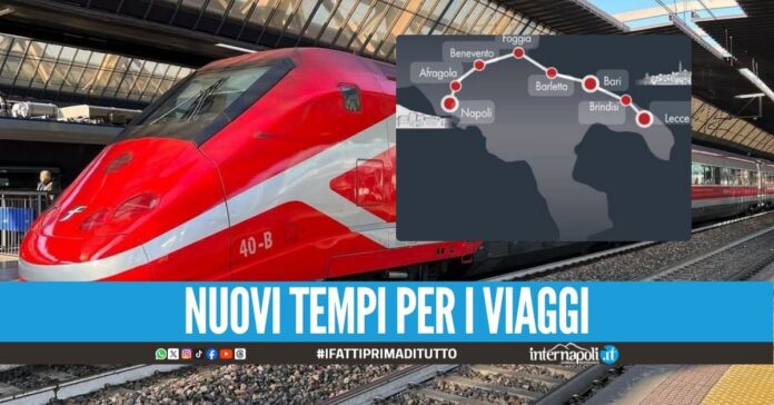 Viaggi più veloci da Napoli a Bari e Lecce: debutta il nuovo Frecciarossa