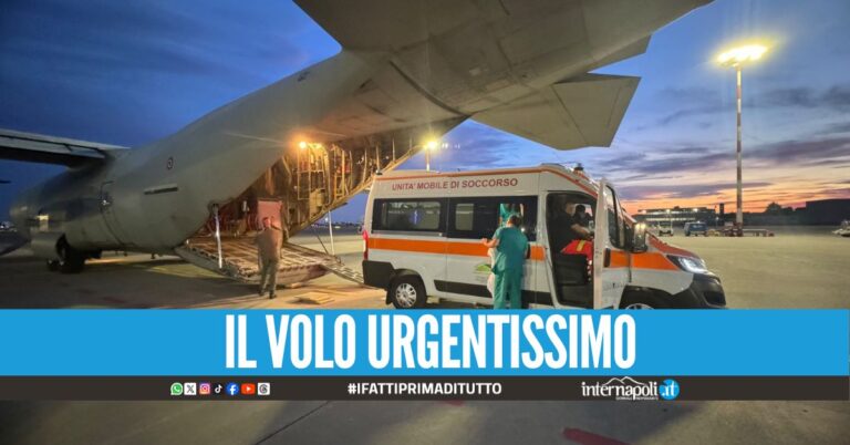 Paziente salvato dal volo militare: il viaggio 'lampo' da Napoli a Bergamo