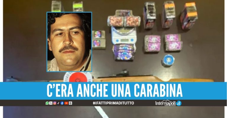 Aveva 4 kg di hashish marchiati con il volto di Pablo Escobar