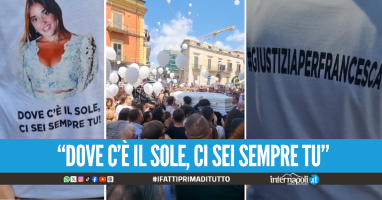 "Il sole non si spegne". Lacrime e palloncini bianchi per l'addio a Francesca Tucci