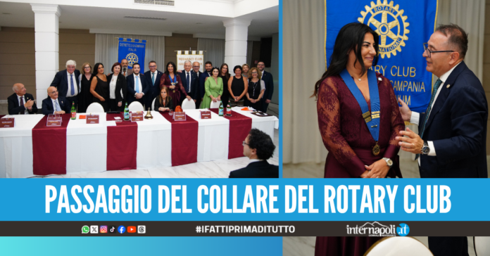Passaggio del Collare del Rotary Club Giugliano Ager Liternum Domenica Camerlingo alla guida del Club per l'Anno Rotariano 20262027