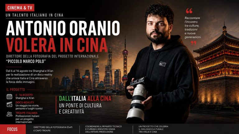 Antonio Oranio volerà in Cina come Direttore della Fotografia del progetto internazionale “Piccolo Marco Polo”
