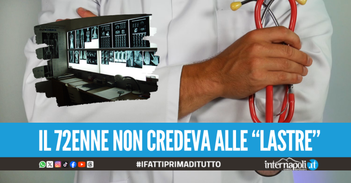 Sfascia il desk del centro radiologico a Giugliano, era convinto di avere il braccio rotto