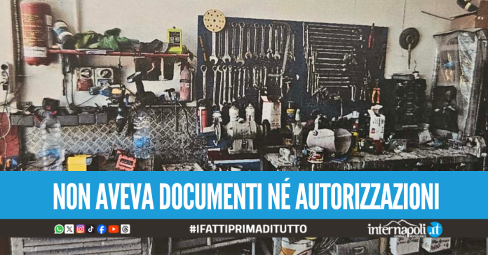 Carrozzeria abusiva nel seminterrato di casa, denunciato 60enne a Giugliano