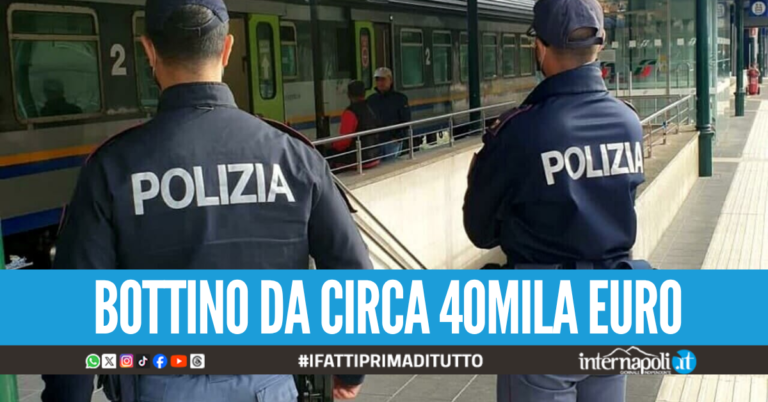Truffano l'anziana ma la fuga finisce nel treno verso Napoli: nei trolley gioielli e una parrucca