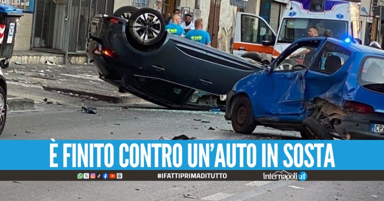 Incidente a Caivano, militare perde il controllo dell'auto e si ribalta