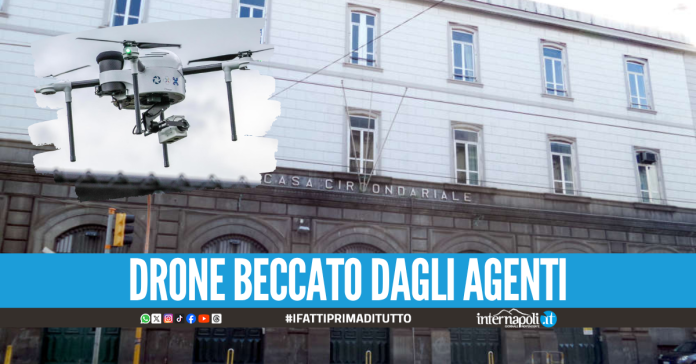 Drone sorvola i cieli del carcere di Poggioreale, sequestrato un chilo di droga