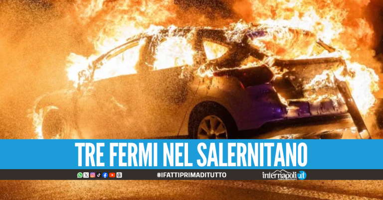 Si rifiuta di spacciare e di pagare il pizzo: gli incendiano 3 auto, tre fermi