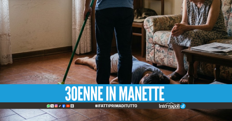 Gragnano, picchia la nonna invalida con una scopa e trascina la madre per i capelli: arrestato