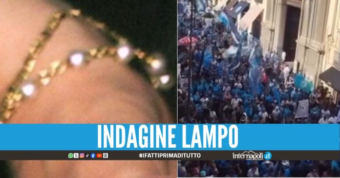 Rubato un bracciale d'oro durante il corteo del Centenario del Napoli