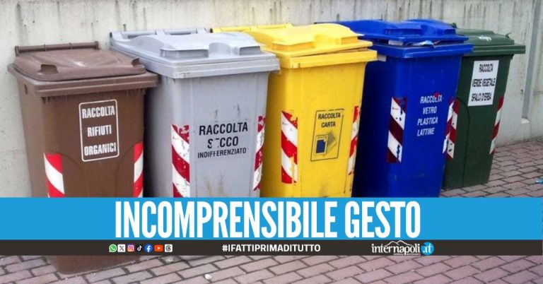 Distrugge i bidoni della differenziata, 39enne bloccato a Torre del Greco