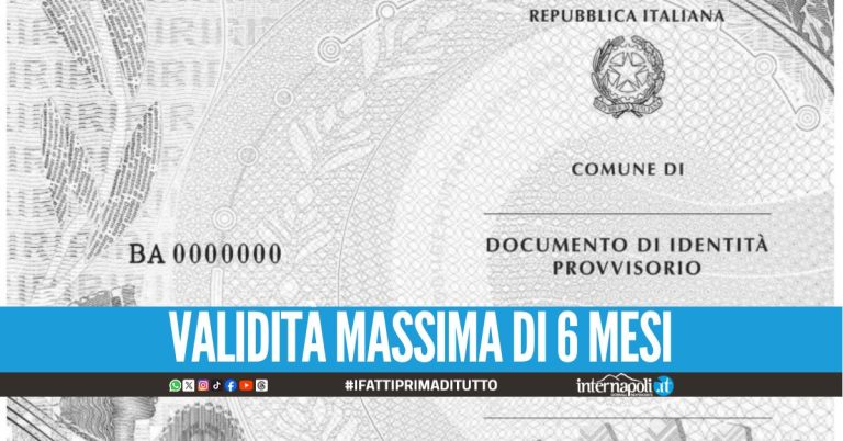 Documento di Identità Provvisorio, attivo il servizio per il rilascio a Napoli