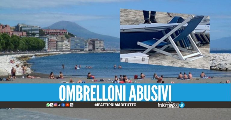 Occupavano le spiagge a Mergellina, fioccano denunce e sequestri