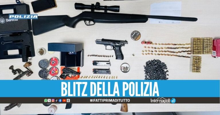 Sequestrate armi a Marcianise, c'è anche un fucile con il mirino